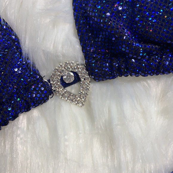 Dark blue competition simple bikini suit - Picture 4 of 12